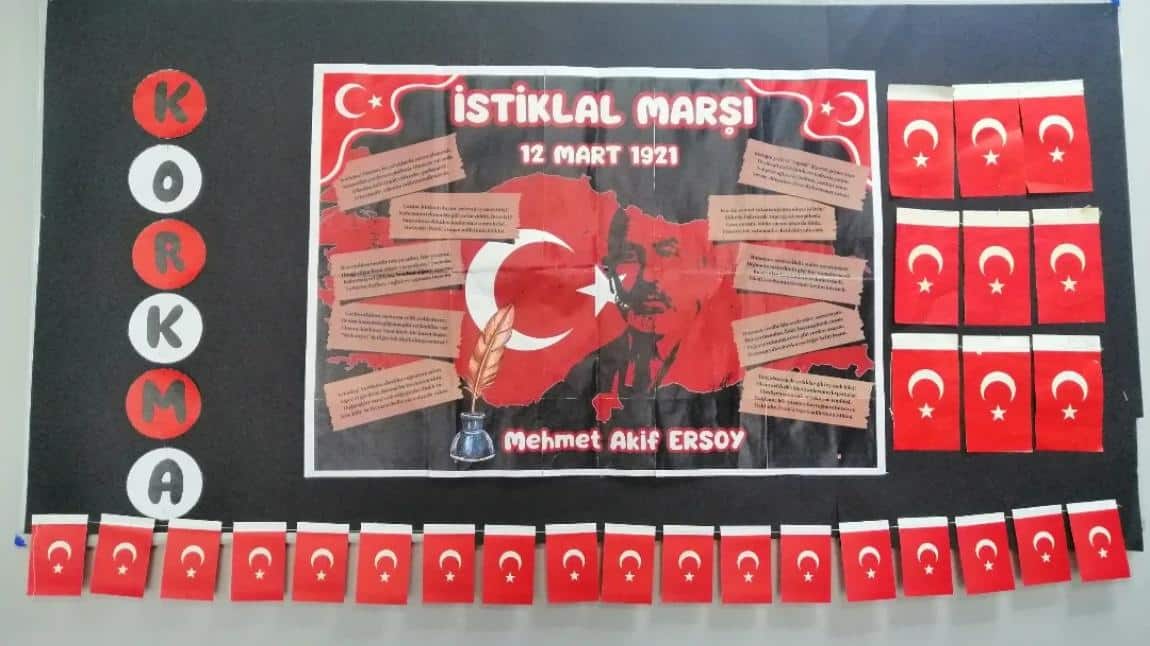 12 Mart İstiklal Marşı’nın Kabülü ve Mehmet Akif Ersoy’u Anma Günü Okul Panomuz 